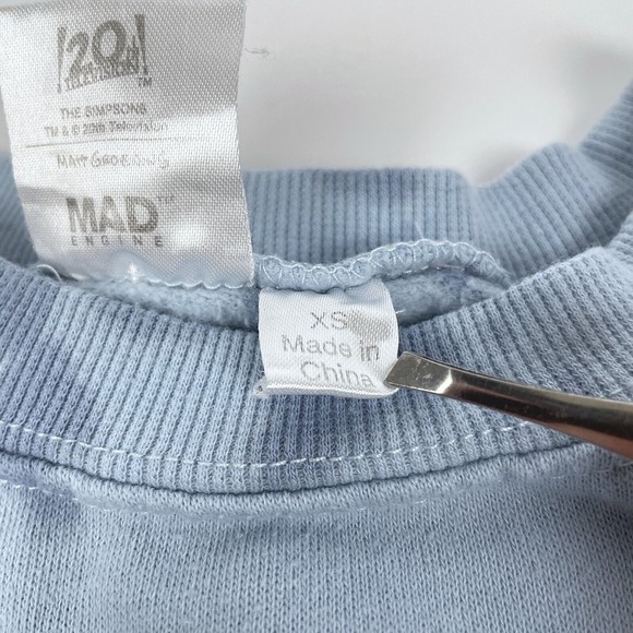 Mad Engine Women's Size XS Lisa Simpson NATURE LOVER Blue Tie Dye Sweatshirt - Picture 6 of 14